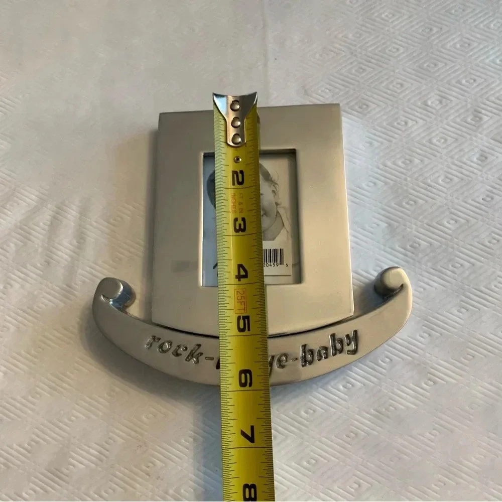 New! Rock-A-Bye Baby Chrome Heavy Baby Photo Frame 2.5 x 3.5” 1998 Keepsake